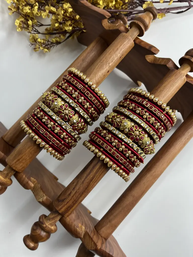 Gulaal Royale Kundan Silk | Thread Bangle Set (2.2)