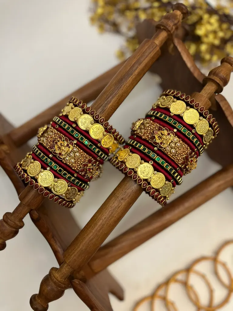 Mandap Glow Lakshmi Bridal Stack – Crimson Red & Gold | Padikkai (2.2)