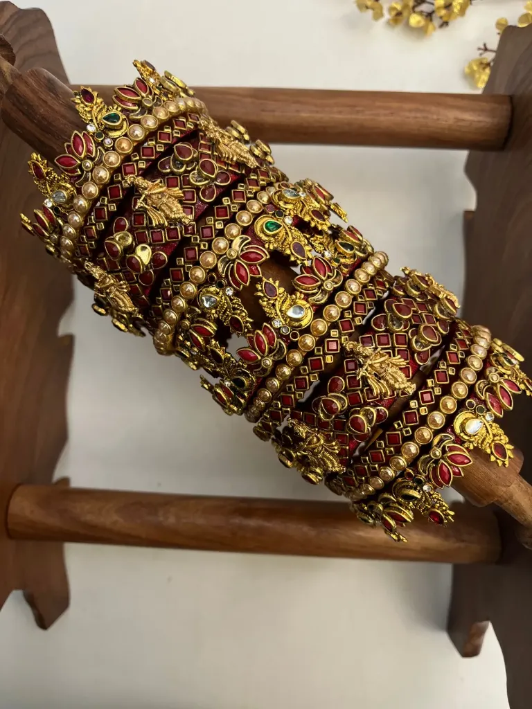 Thanga Mayil Thogai Bridal Set – Maroon and Gold | Padikkai