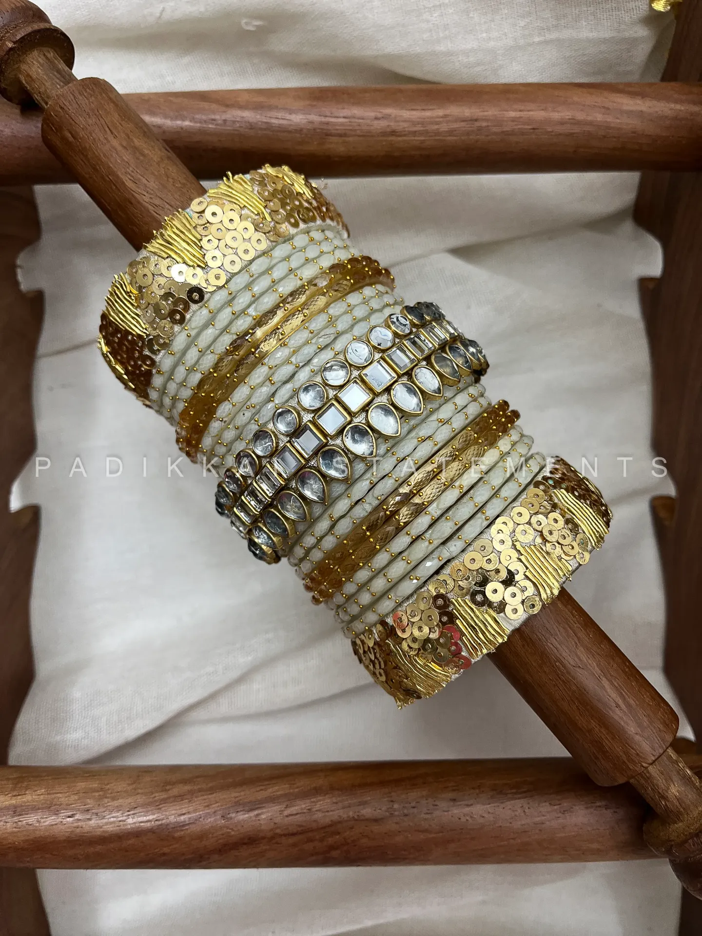 Shwetambari Kundan Bridal Stack – Ivory and Gold | Padikkai