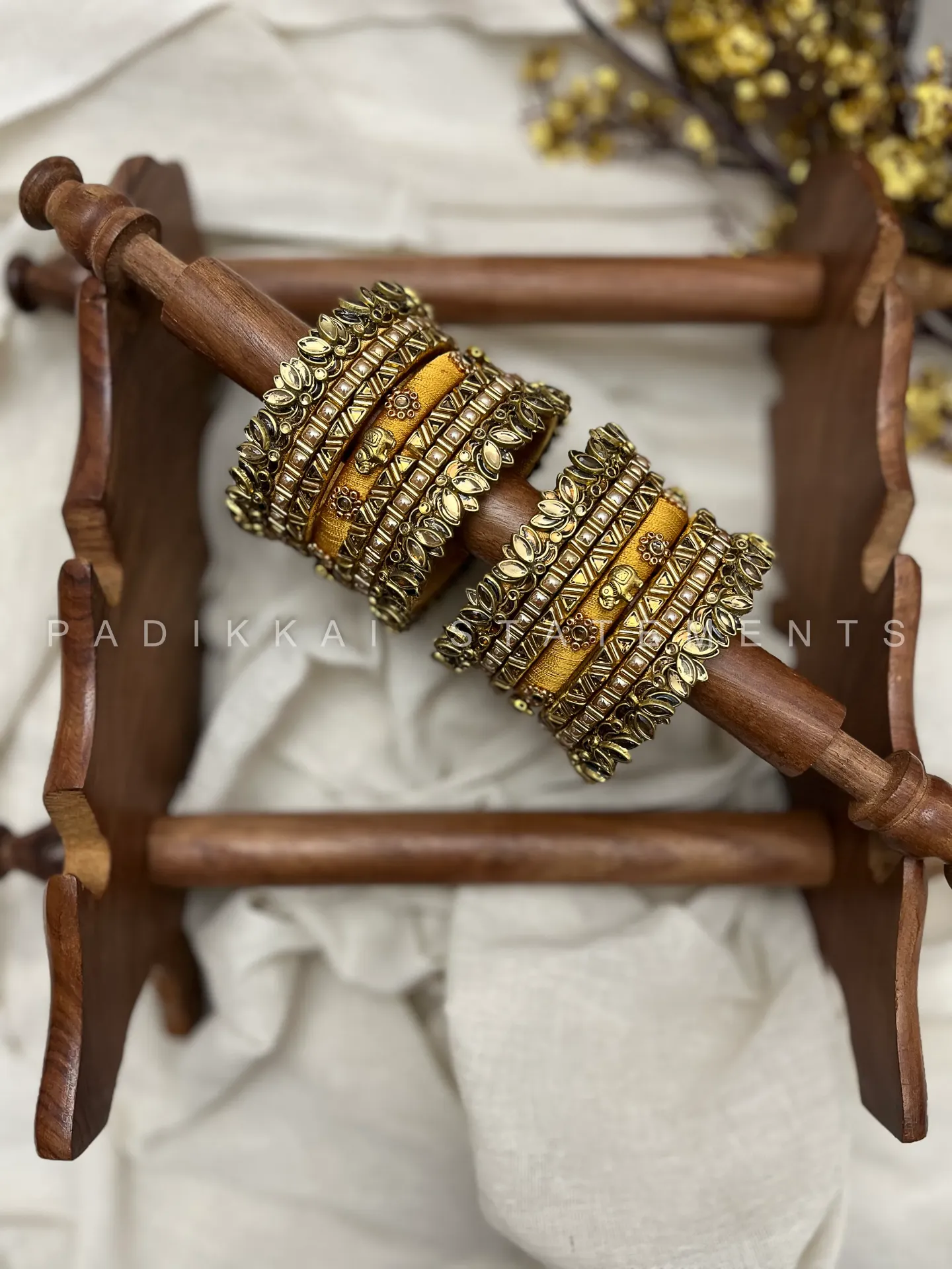 Swarna Glow - Champagne Gold Bridal Bangles | Padikkai
