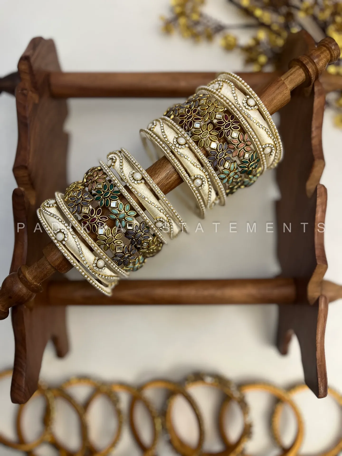 Pushpa Mela Mirror Bloom Bridesmaid Kundan Set - Pastel Multicolour | Padikkai