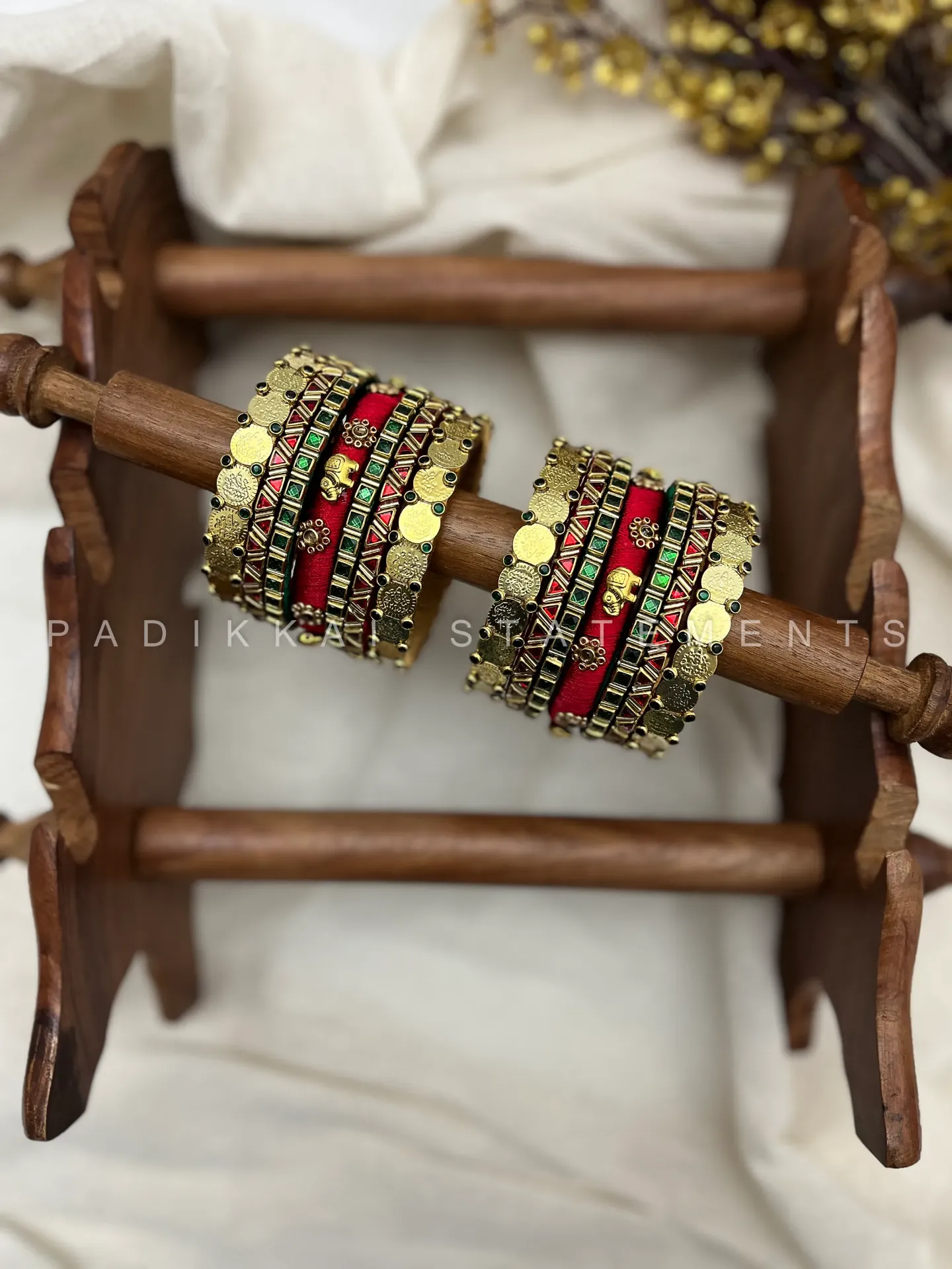 Shubha Lakshmi Bridal Kundan Set - Ruby Red and Emerald Green | Padikkai